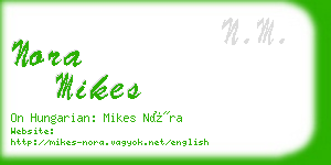 nora mikes business card